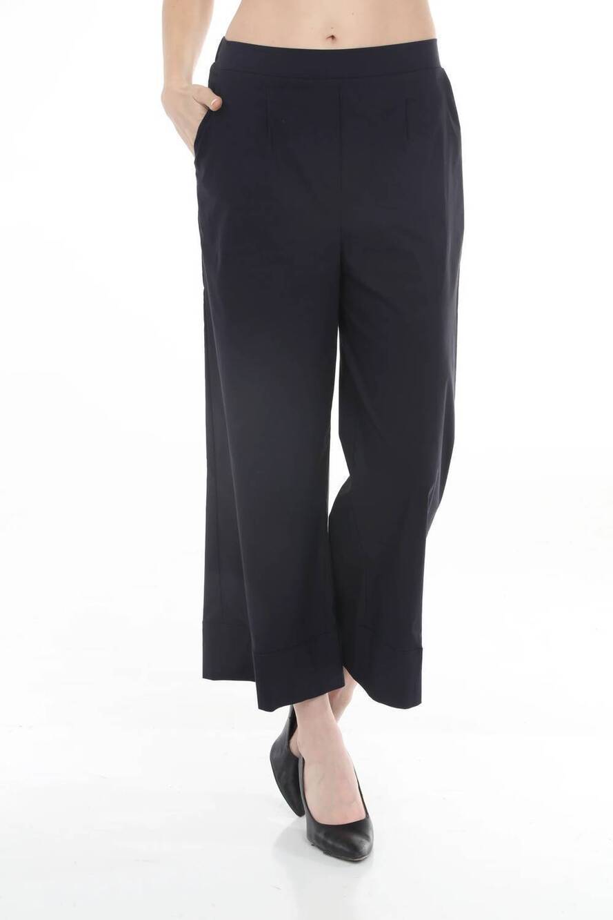 NEW JOSEPH RIBKOFF high-waist poplin culotte pants in midnight blue